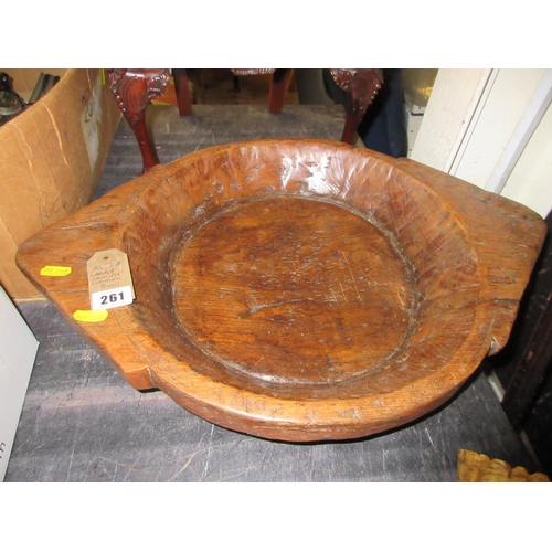 261 - LARGE CARVED WOODEN BOWL