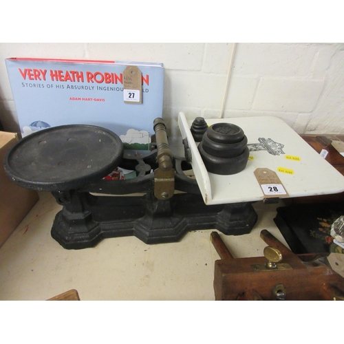 28 - CAST IRON SCALES AND WEIGHTS