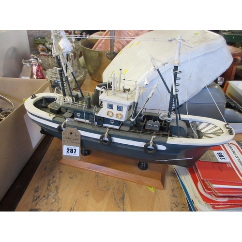 287 - WOODEN MODEL OF A TRAWLER