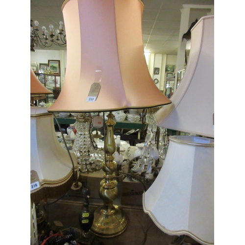 317 - LARGE BRASS TABLE LAMP