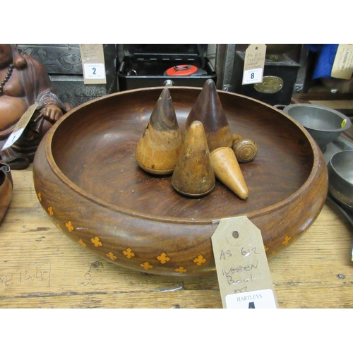 4 - WOODEN BOWL ETC