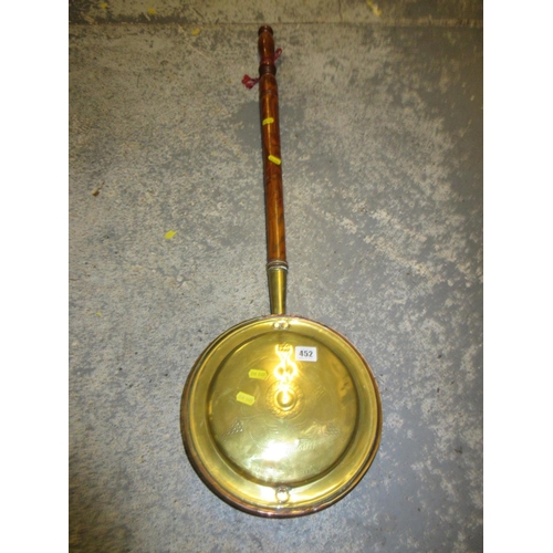 452 - COPPER AND BRASS BED WARMER