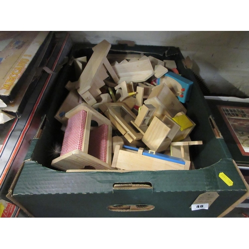 48 - BOX OF DOLLS HOUSE FURNITURE