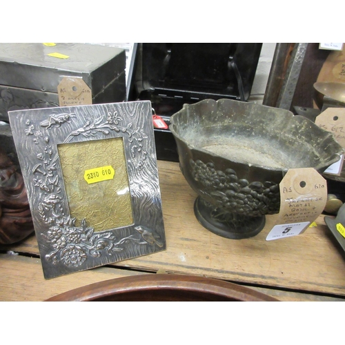 5 - JAPANESE METAL BOWL AND AN AESTHETIC MOVEMENT FRAME