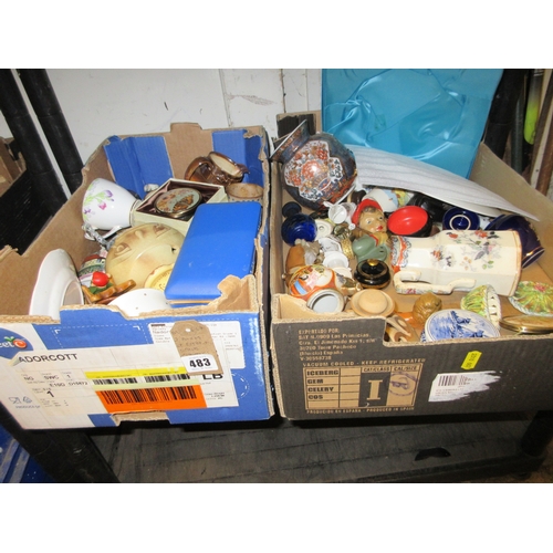 483 - TWO BOXES OF RETRO AND OTHER CERAMICS