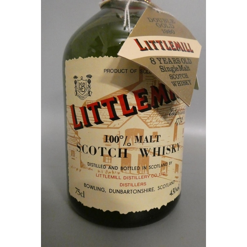 120 - One bottle Littlemill 8yr old 100% malt Scotch whisky, 43%, 75cl (Est. plus 24% premium inc. VAT)