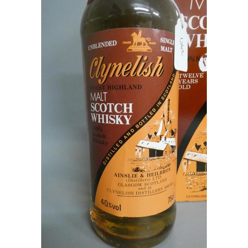 122 - One bottle Clynelish 12yr old finest Highland malt Scotch whisky, 1980s bottling, Ainslie & Heilbron... 