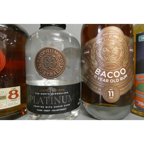 39 - Six bottles of rum, comprising one The Boutique-y Rum Company Signasture Blend #2, an 11yr old Bacoo... 