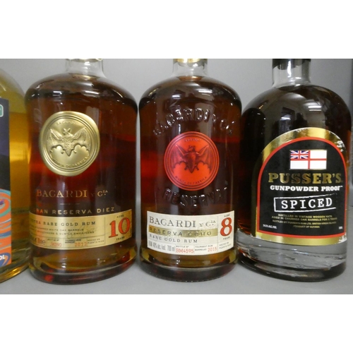 39 - Six bottles of rum, comprising one The Boutique-y Rum Company Signasture Blend #2, an 11yr old Bacoo... 