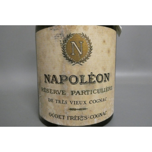 44 - One bottle Napoleon Reserve Particuliere, de tres vieux cognac, Godet Freres (Est. plus 24% premium ... 