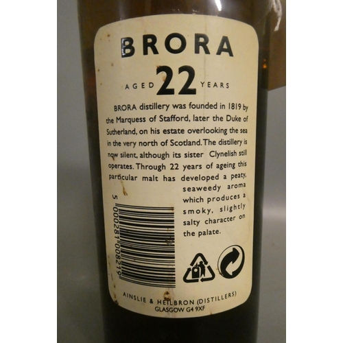 75 - One bottle Brora 22yr old single malt scotch whisky, Natural Cask Strength, limited bottling, distil... 