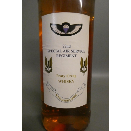 88 - One bottle 22nd Special Air Service Regiment Peaty Creag Whisky, Tanners old Scotch whisky, 40% 70cl... 