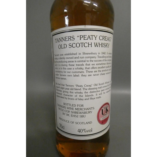 88 - One bottle 22nd Special Air Service Regiment Peaty Creag Whisky, Tanners old Scotch whisky, 40% 70cl... 