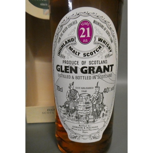 91 - One bottle Glen Grant 21 year old Highland malt Scotch whisky, bottled by Gordon & Macphail, boxed, ... 