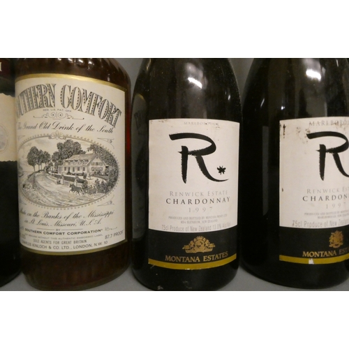 36 - Fourteen and one half bottles of mixed wine and liqueur, including two 1997 Renwick Estate chardonna... 