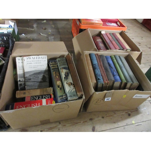 142 - THREE BOXES OF VINTAGE BOOKS