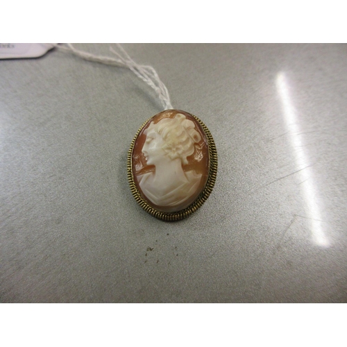 157 - SMALL SHELL CAMEO BROOCH