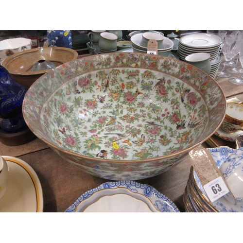 63 - LARGE CANTONESE PORCELAIN BOWL