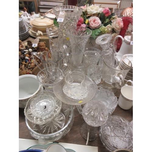 92 - QUANTITY OF GLASS AND FAUX FLOWERS