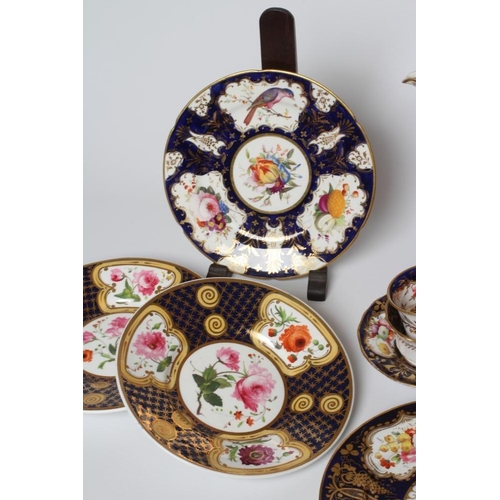 34 - A COLLECTION OF REGENCY PORCELAIN including a Spode gadrooned teacup, two coffee cups and two saucer... 