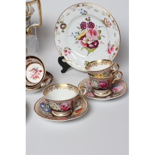 34 - A COLLECTION OF REGENCY PORCELAIN including a Spode gadrooned teacup, two coffee cups and two saucer... 