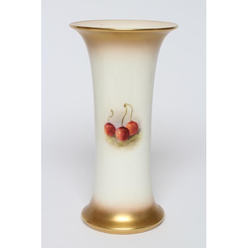 40 - A ROYAL WORCESTER CHINA VASE, 1927, of waisted cylindrical form painted by William Ricketts with a s... 