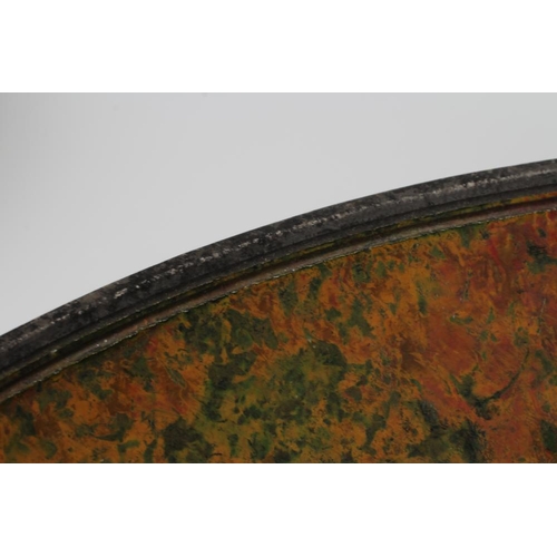 55 - ANDREW HILL (b.1964) - a large raku stoneware conical bowl with mottled bronze, copper and green gla... 