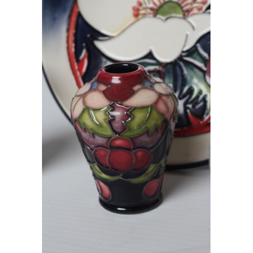 66 - THREE MOORCROFT POTTERY MINIATURE VASES comprising Persephone by Nicola Slaney, Marigold (October), ... 