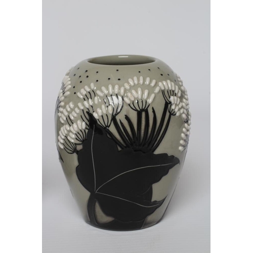 67 - TWO MOORCROFT POTTERY SMALL VASES comprising Summer Silhouette by Angie Davenport, 2014, 3 1/2