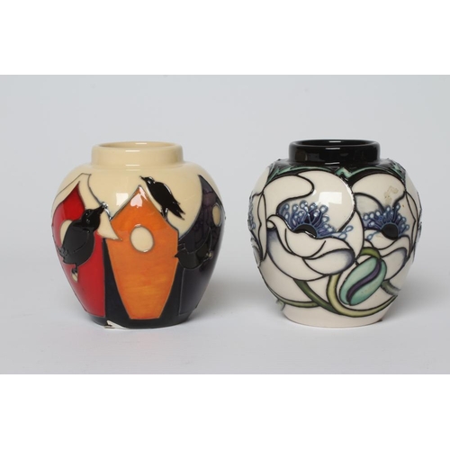 68 - TWO MOORCROFT POTTERY JARS comprising New Foundations, 2016, for the Collector's Club by Rachel Bish... 