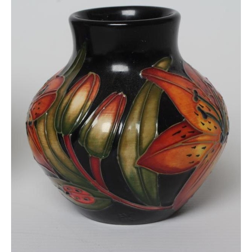 69 - THREE MOORCROFT POTTERY VASES comprising Talwin, 2017, of squat baluster form, 4