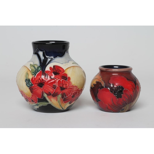 70 - TWO MOORCROFT POTTERY ROYAL BRITISH LEGION SMALL VASES comprising Forever England, 2014, by Vicky Lo... 