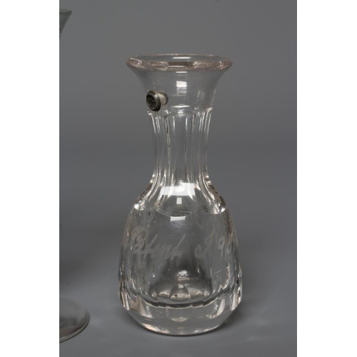 78 - A RICHARDSON'S PATENT CLEAR GLASS QUARTER GILL MEASURE, c.1880, of baluster form, the panelled neck ... 