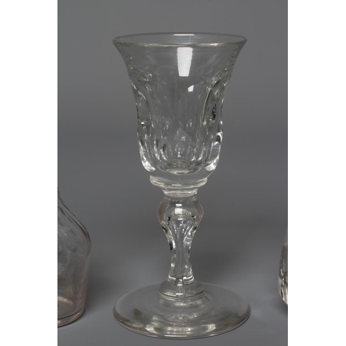 78 - A RICHARDSON'S PATENT CLEAR GLASS QUARTER GILL MEASURE, c.1880, of baluster form, the panelled neck ... 