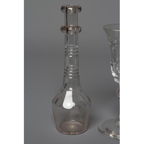 78 - A RICHARDSON'S PATENT CLEAR GLASS QUARTER GILL MEASURE, c.1880, of baluster form, the panelled neck ... 