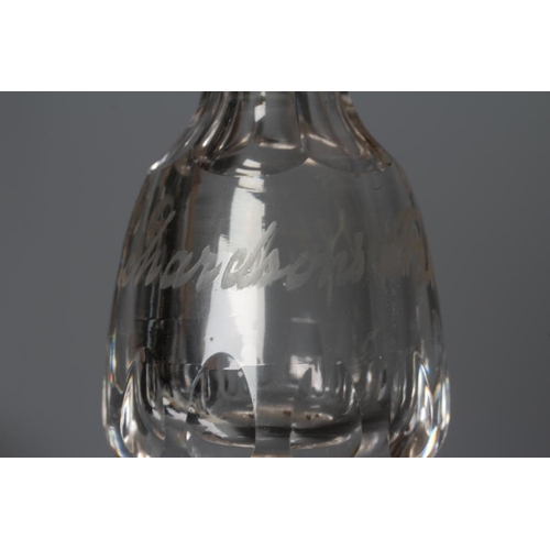 78 - A RICHARDSON'S PATENT CLEAR GLASS QUARTER GILL MEASURE, c.1880, of baluster form, the panelled neck ... 