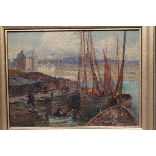 463 - OWEN BOWEN (1873-1967) Port of St Mary, Isle of Man, signed lower left, oil on canvas board, 5