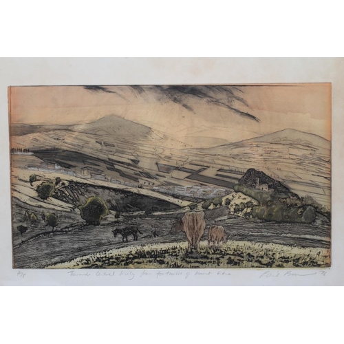 467 - PIERS BROWNE (British School, 20th Century) Towards Central Italy from Foothills of Mount Etna, sign... 