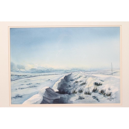 470 - ASHLEY JACKSON (b.1940) Snowbound Road, signed lower right, watercolour, 14