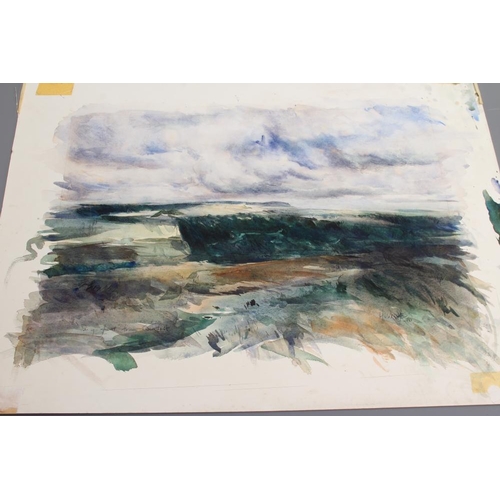 472 - HAROLD WHARFE (1916-1999) A collection of five unframed watercolours titled 'River Wharfe, near Burn... 