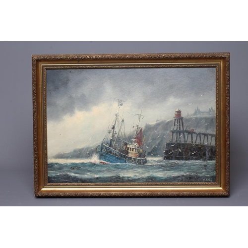 474 - JACK RIGG (1927-2023) Fisherman, signed lower right, oil on canvas board, 13 1/2