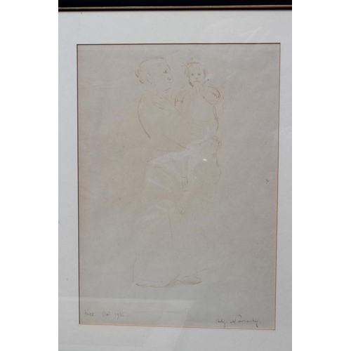 491 - PHILIP NAVIASKY (1894-1983) A collection of four sketches depicting a mother and child, 11