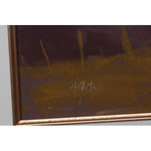 502 - TERRY LOGAN (b.1938) Castle Bolton, signed lower left, inscribed with title on label verso, pastel, ... 