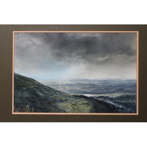 511 - ASHLEY JACKSON (b.1940) View over Yorkshire Hills, signed lower right, watercolour, 14