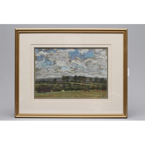 515 - HERBERT F ROYLE (1870-1958) Cattle in pasture with hills beyond, pastel, signed lower right, 10