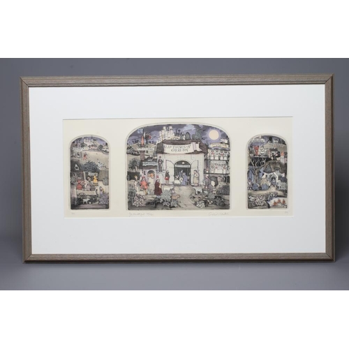 532 - GRAHAM CLARKE (b.1941) 'Ye Faithful', Triptych, signed, inscribed with title and numbered 318/400, e... 