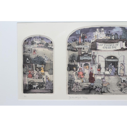 532 - GRAHAM CLARKE (b.1941) 'Ye Faithful', Triptych, signed, inscribed with title and numbered 318/400, e... 