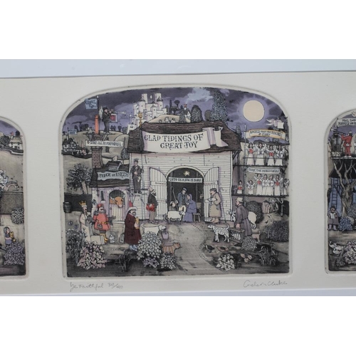 532 - GRAHAM CLARKE (b.1941) 'Ye Faithful', Triptych, signed, inscribed with title and numbered 318/400, e... 