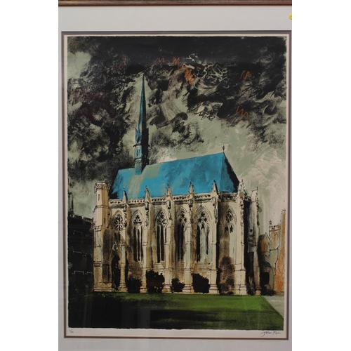 534 - JOHN PIPER (1903-1992) Exeter College Chapel, Oxford, signed lower right, numbered 4/100, screenprin... 