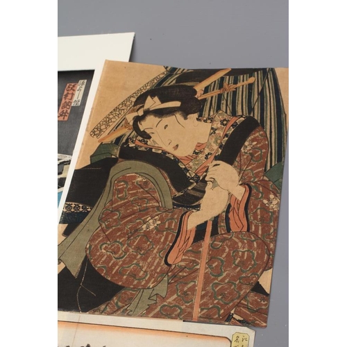 543 - A COLLECTION OF EIGHT JAPANESE WOODBLOCKS to include the works 'Shinagawa' and 'Ishiyakushi' after ... 